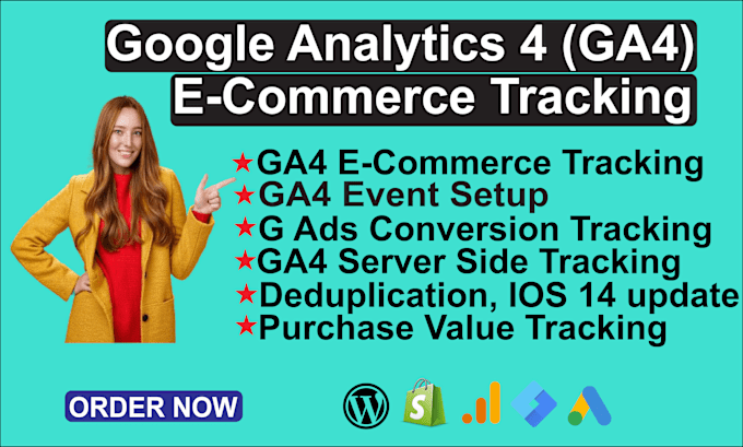 Gig Preview - Setup google analytics 4 ecommerce conversion API tracking