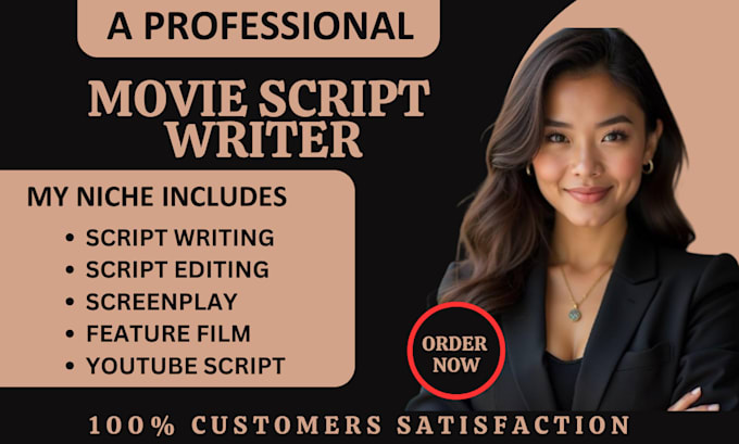 Gig Preview - Screenwrite your movie script youtube feature film and screenpaly as ghostwriter