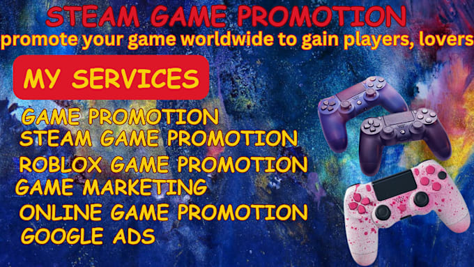 Gig Preview - Do steam game promotion, roblox game promotion, steam game marketing,roblox game