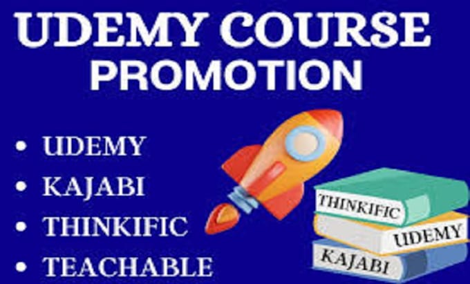 Gig Preview - Do udemy course promotion, online course, kajabi online course