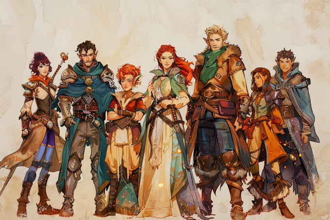 Bestseller - make fantasy dnd party illustration