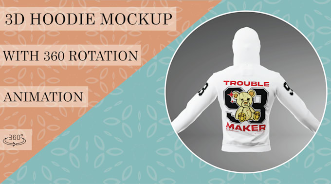 Gig Preview - Create 3d hoodie mockup rotation animation in high quality