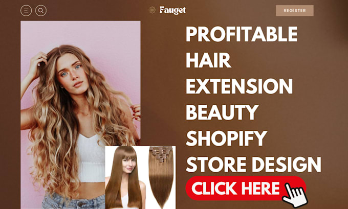 Gig Preview - Build hair extension shopify store, beauty website, wig and hair care website