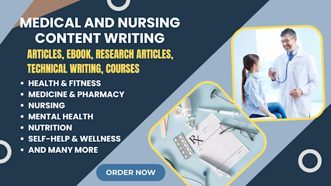 Gig Preview - Write on medical ebook, nursing, ophthalmology, mental health course content