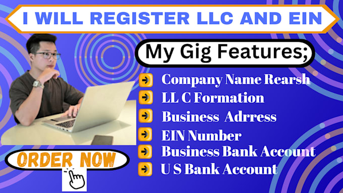 Gig Preview - Register US llc company for non USA residents, business registrations and ein