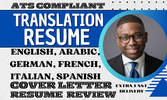 Gig Preview - Write and translate your german, spanish, french, italian, arabic english resume