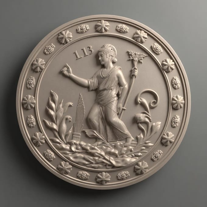 Gig Preview - Sculpt 3d coin model 3d bas relief  cnc design medallion for 3d printing