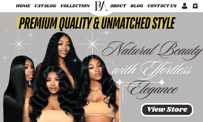 Gig Preview - Design hair extension website hair extension shopify store hair extension store