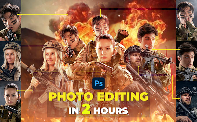 Bestseller - any photoshop work, photo editing, resizing, face swap with object remove in 2h