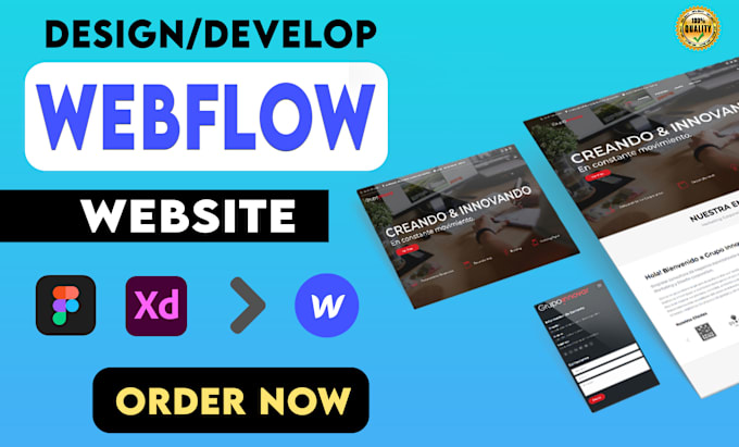 Gig Preview - Design or develop webflow website, figma to webflow, webflow expert