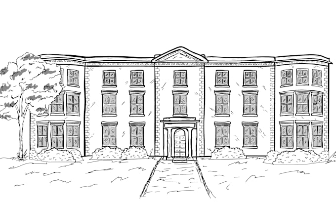 Gig Preview - Draw detailed building sketch or line art