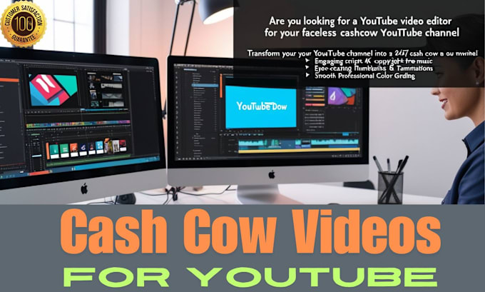 Gig Preview - Create automated cash cow, cash cow faceless video, cash cow youtube videos