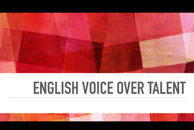 Gig Preview - Record english voiceover for you