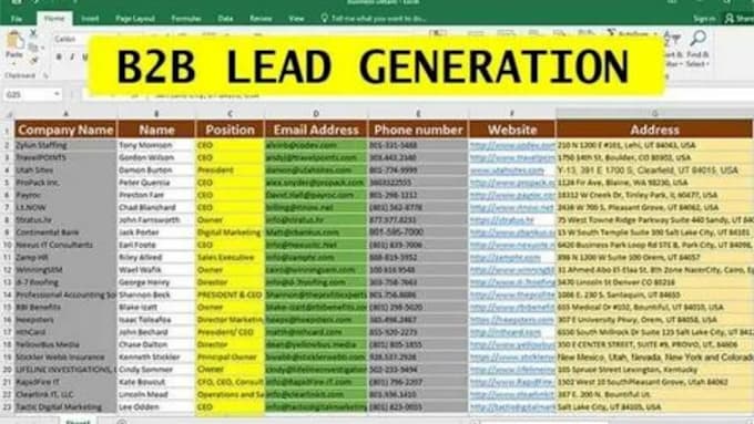 Bestseller - do b2b lead generation, business lead generation, email list and find prospect