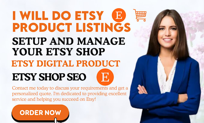 Gig Preview - Do etsy product listings setup and manage the etsy shop etsy digital products