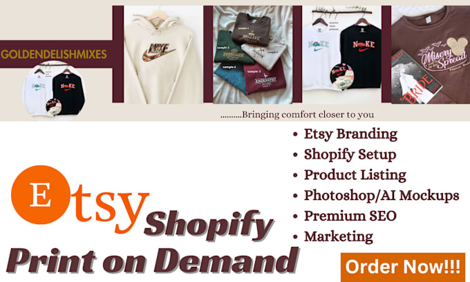 Bestseller - setup etsy shopify print on demand printify printful pod shopify print on demand