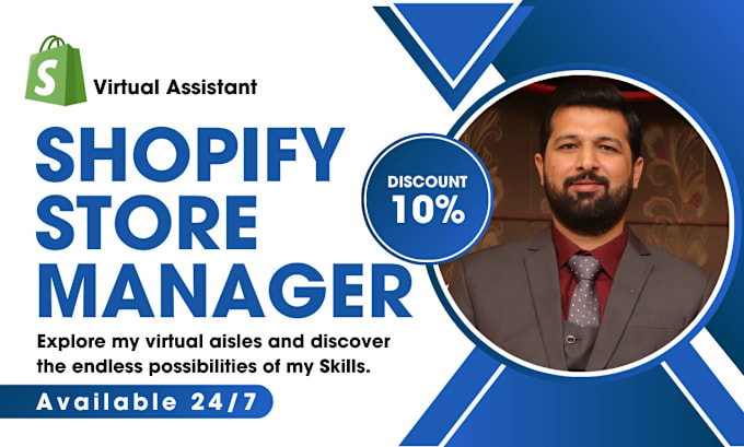 Gig Preview - Be your shopify virtual assistant or shopify store manager