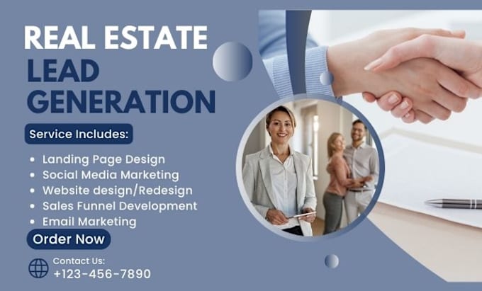 Gig Preview - Generate real estate leads via real estate landing page real estate website