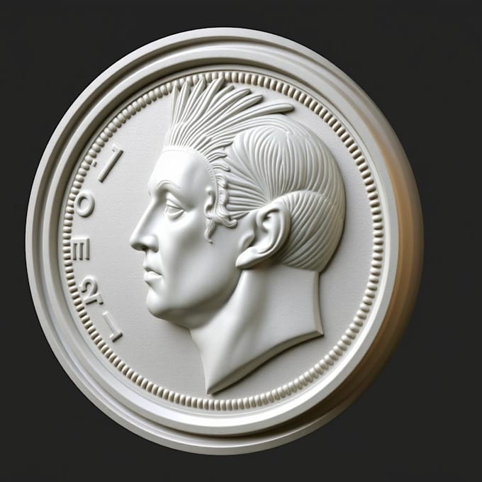 Gig Preview - Sculpt 3d bas relief 3d coin model 3d coin design 3d medallion cnc 3d printing