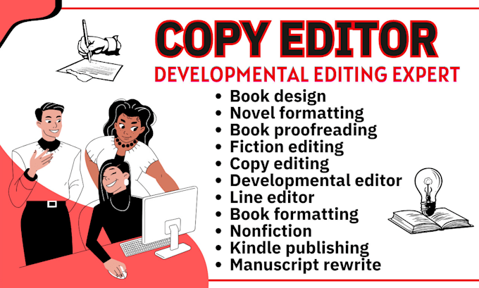 Gig Preview - Be developmental book editor and copy editing with book proofreading of any book