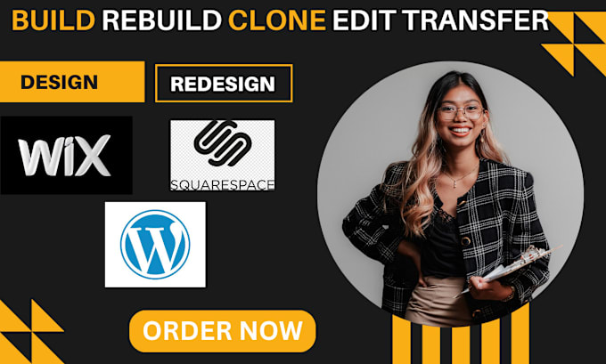 Gig Preview - Build rebuild clone edit transfer convert revamp edit wordpress wix squarespace