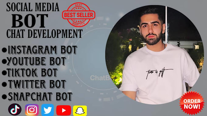 Gig Preview - Build twitter bot, youtube bot, instagram api bot, tiktok bot, streaming bot