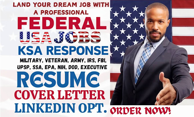 Gig Preview - Write federal resume, ksa response for military, veteran, executive and usajobs