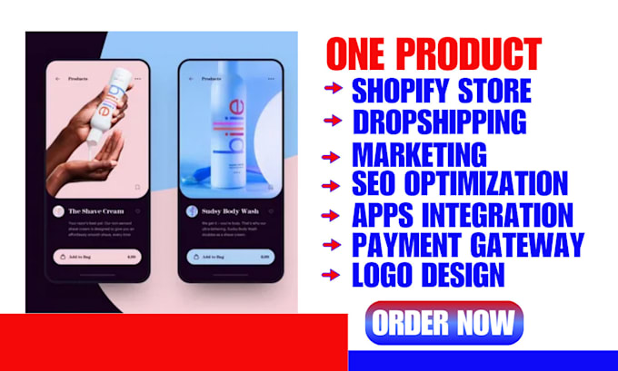 Gig Preview - Create branded one product shopify store shopify website dropshipping store