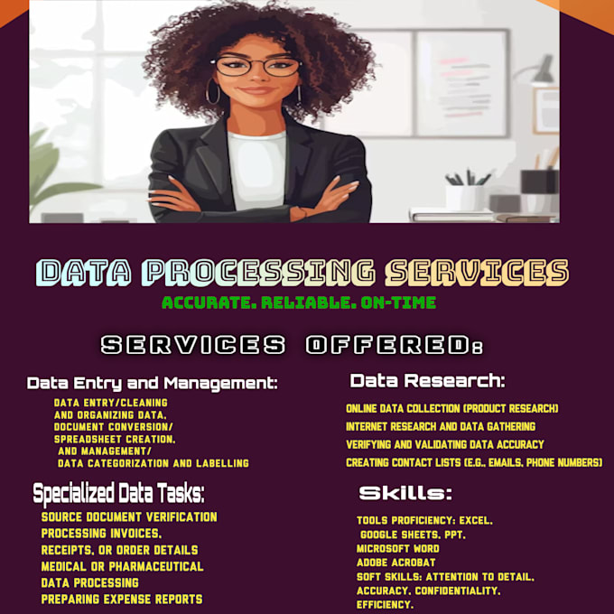 Gig Preview - Provide accurate reliable and on time data processing services