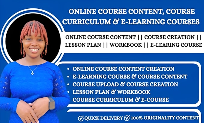 Gig Preview - Create online course content course creation lesson plan training manual