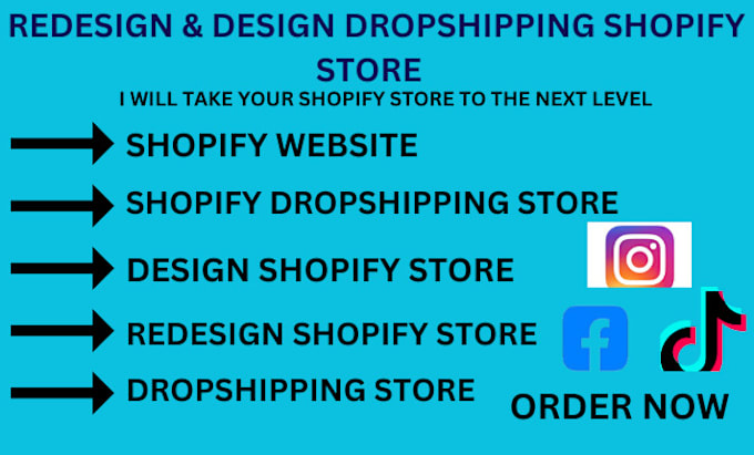 Gig Preview - Design and redesign shopify store, dropshipping store, website shopify, shopify