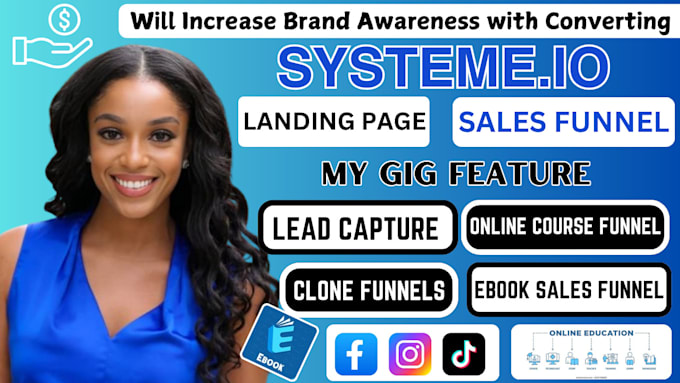 Gig Preview - Clone systeme io sales funnel, landing page, online course, ebook sales funnel