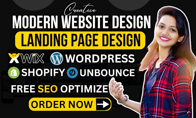 Gig Preview - Create website using wordpress, wix, shopify, unbounce or landing page design