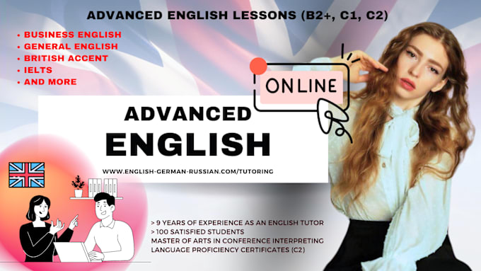 Gig Preview - Give advanced english classes online business english, ielts, british accent