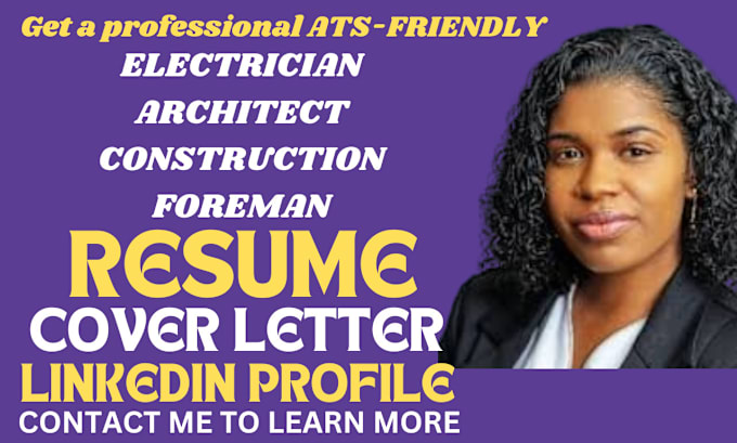 Bestseller - write electrician, architecture, construction, foreman and faang resume