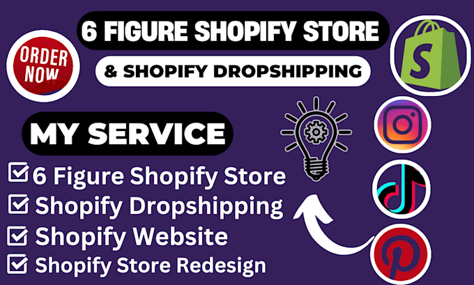 Gig Preview - Build 6 figure shopify store, shopify dropshipping or shopify website