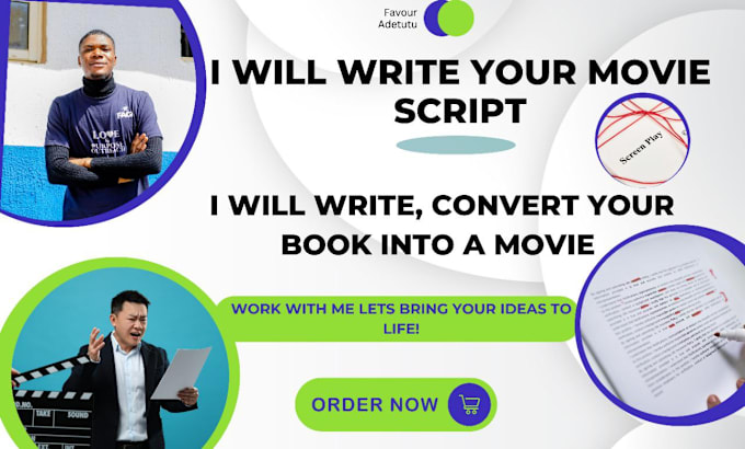 Gig Preview - Write your movie script, convert your book into screenplay