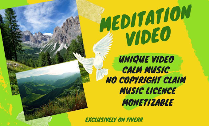 Gig Preview - Create copyright free meditation video for you tube channel