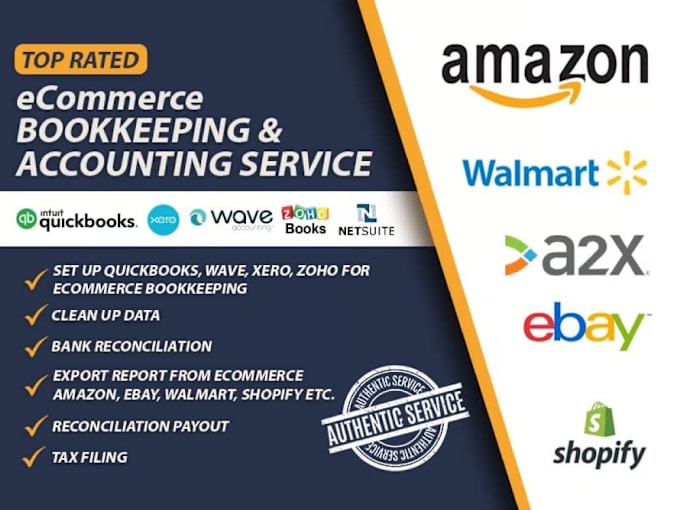 Gig Preview - Do amazon, ecommerce accounting and bookkeeping in quickbooks, xero, wave