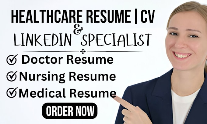 Gig Preview - Write, upgrade healthcare resume writing and linkedin profile optimization