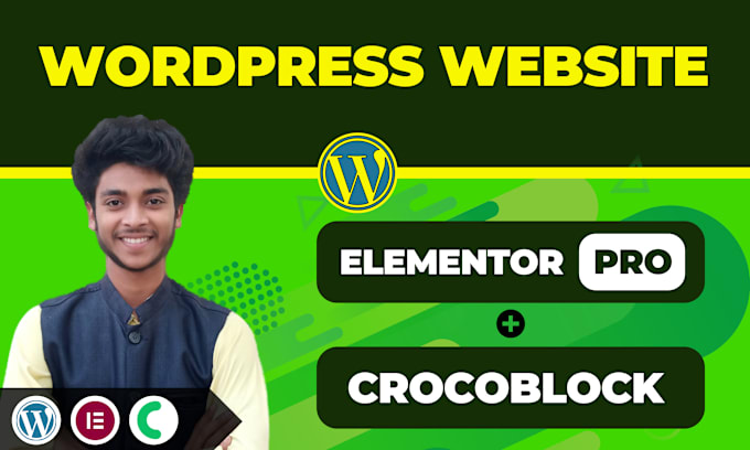 Gig Preview - Build responsive wordpress website by elementor pro crocoblock