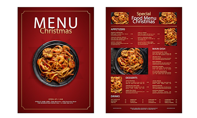 Gig Preview - Do an amazing menu design, food menu, restaurant menu design