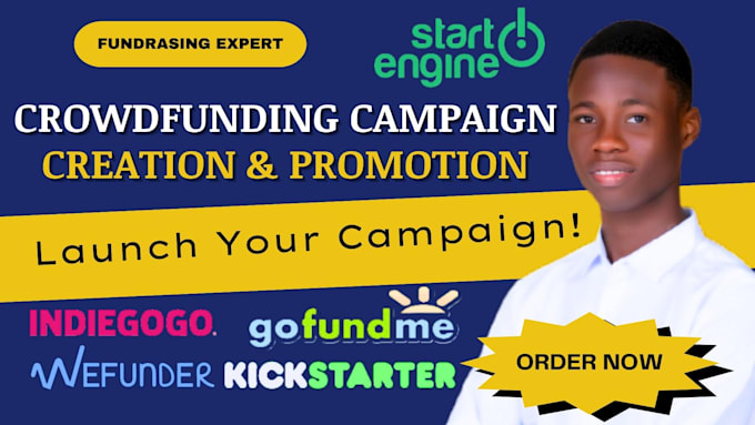 Gig Preview - Do crowdfunding campaign creation promotion on kickstarter indiegogo gofundme