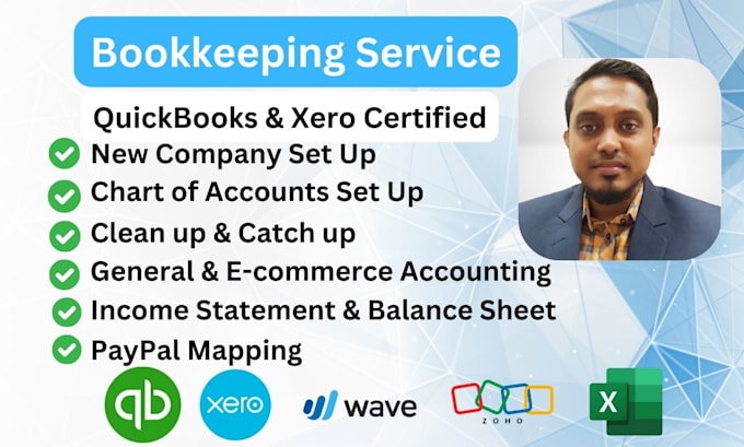 Gig Preview - Do bookkeeping using quickbooks xero wave and zoho books