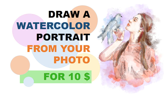 Gig Preview - Draw a watercolor portrait from your photo