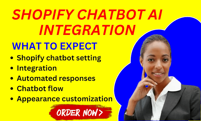 Gig Preview - Build shopify chatbot, integrate chatbot ai with your shopify store