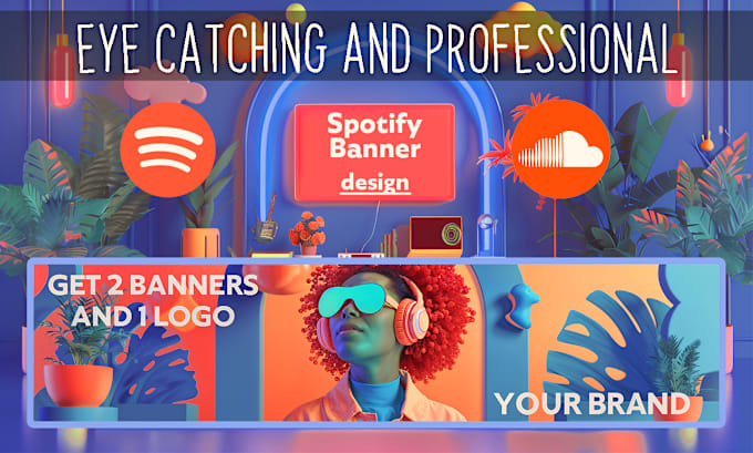 Gig Preview - Create eye catching spotify banners with free logo design