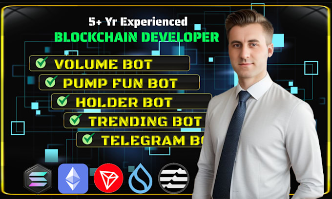 Gig Preview - Build trading volume bot, pump fun bot and telegram game bot on evm and solana