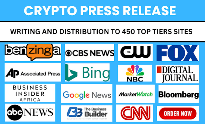 Gig Preview - Write crypto PR press release writing distribution and public relation