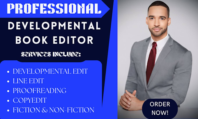 Gig Preview - Be your expert book editor, developmental editor and proofread your manuscript